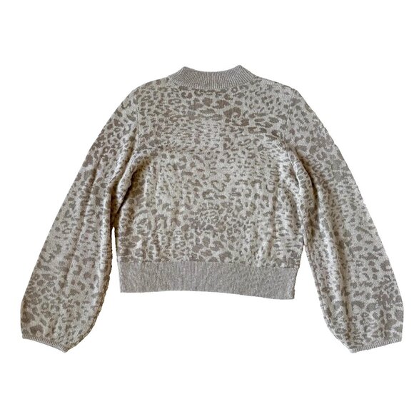 Veronica Beard Womens XL Tilda Neutral Leopard Print Sweater Merino Wool Alpaca - Picture 5 of 7